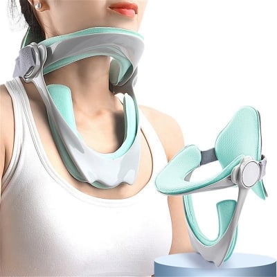 Picture of 360°Adjustable Neck Brace for Neck Pain and Support, Cervical Neck Traction Device for Home Use, Neck Stretcher Neck Decompression Devices for Forward Head Posture Correction 