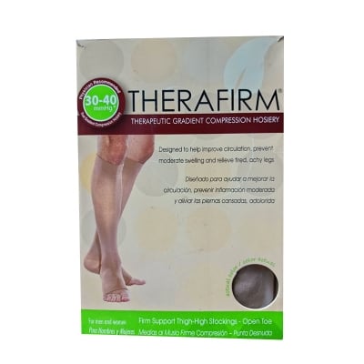 Picture of Therafirm Knee High Stocking 20-30 mmHg Firm Compression Support Nylons Grey