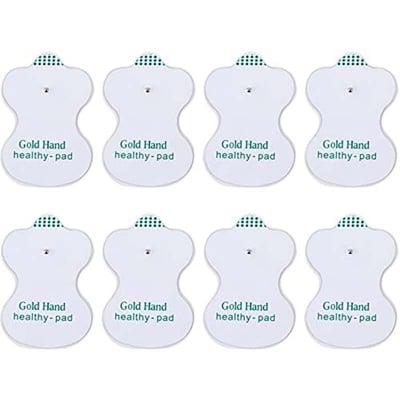 Picture of Reusable TENS Unit Electrode Pads for Muscle Relief – Gold Hand Healthy-Pad Replacement Therapy Pads with Strong Adhesive,Universal Compatibility,Soft Gel Massage Pads for Pain Managemen-(Pck-8) Multicolor