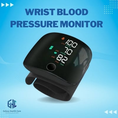Picture of Wrist Blood Pressure Monitor, Rechargeable Monitors for Home Use with Digital Large Display, Voice Broadcast, Blood Pressure Machine, Carrying Case Black