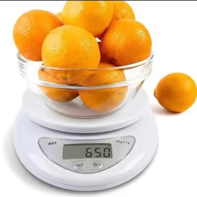 Picture of 5kg/1g LED Electronic Scales Food Coffee Balance Measuring Weight Portable Digital Baking Scale Kitchen Accessories Tools White