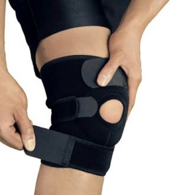 Picture of Knee Support Brace Adjustable Open Patella Knee Pad Protector Guard for Gym Workout Sports Arthritis Joint Pain.1Pcs Black