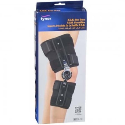 Picture of Tynor Rom Knee Brace (ImMobilization at Angle, Comfortable) -universal Size Black