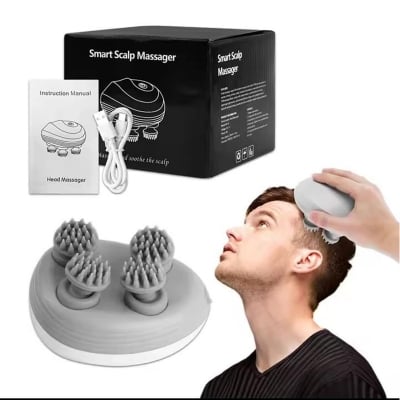Picture of Electric Scalp Massager, Portable Head Massager with Kneading 96 Massage Nodes, Handheld Head Scratcher Massager for Stress Relax and Pain Relief, Ideal Gifts for Women, Men 