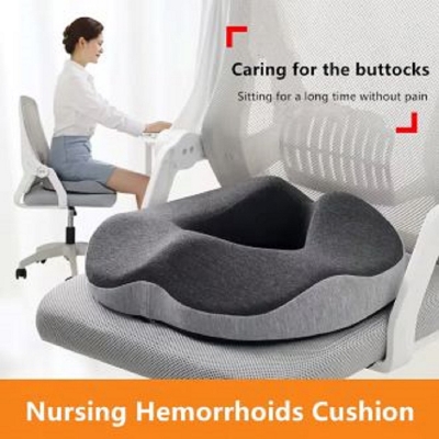 Picture of Hemorrhoid Mat Health Care Seat Cushion Sciatica Tailbone Bed Sores Donuts Shape Sitting Pain Relief Travel Office Memory Foam Dark Ash