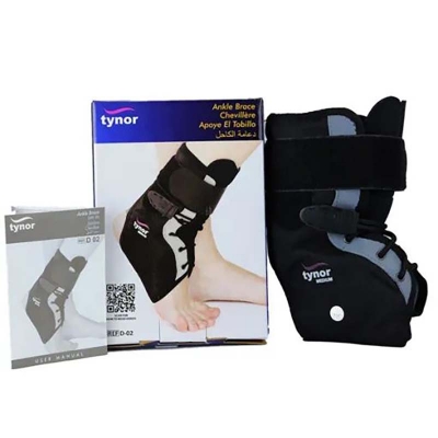 Picture of Tynor Ankle Brace With Lace  Post cast Rehabilitation Black