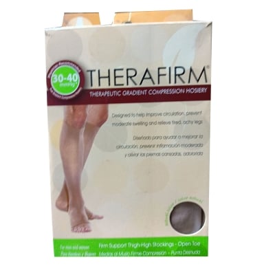 Picture of Therafirm Knee High Stocking 30-40 mmHg Firm Compression Support Nylons Grey