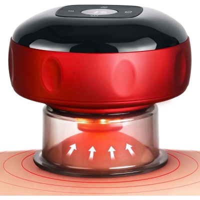 Picture of Therapy Massager With Red Light Therapy Hijama Vacuum Cup Cupping Therapy Electric Machine It integrates the three functions of negative pressure suction cups, scraping and massage. Black