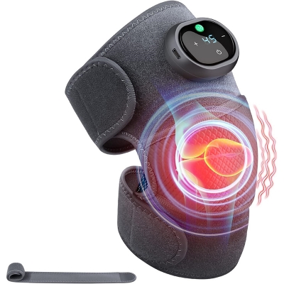 Picture of Knee Massager with Heat and Vibration Massage, Knee Brace Pain Relief for Joints Elbow Shoulder Ligament and Muscles Injuries, Two Adjustable Straps, Suit for Family Home Multicolor Int: One size