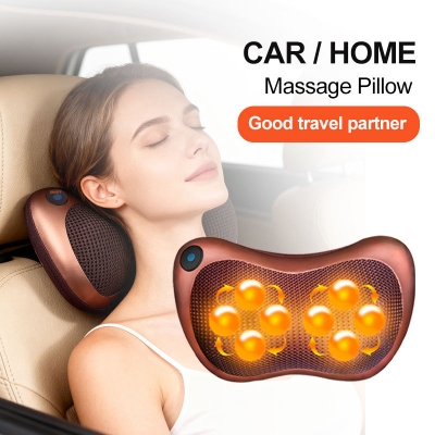 Picture of Infrared Electronic Neck and Back Massage Pillow Soft Support for Travel With Shiatsu Vibration Functions for Leg Body Waist Multicolor