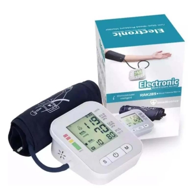 Picture of Auto blood pressure machine-digital automatic blood pressure bp monitor set with voice function - cycle light Multicolor