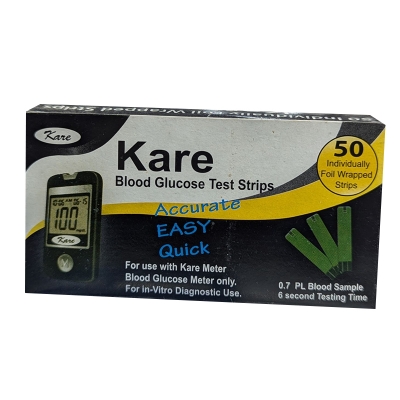 Picture of Kare/Optima blood glucose test strip 50 PCS foil pack Multicolor