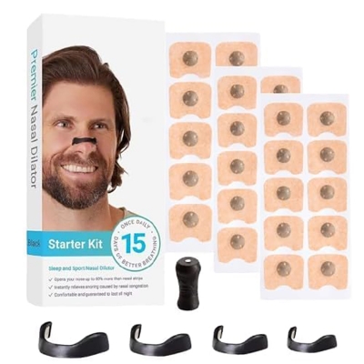 Picture of Magnetic Nasal Strips for Breathing  Anti Snoring Nose Clip  Skin Safe Sleep Nasal Strips  Nasal Dilators For Breathing  Instant Releif From Snoring  Snore Stopper  Anti Snoring Nose Clip  Anti Snoring Devices For Men  15 Count (Pack of 1) Multicolor