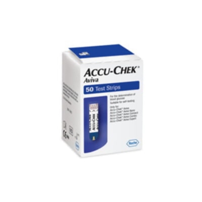 Picture of Accu-Chek Aviva Blood Glucose Test Strips (50 Strips) Multicolor