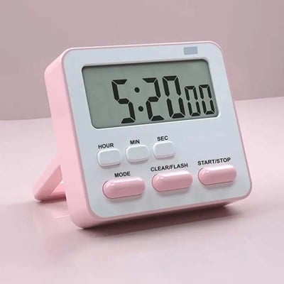 Picture of Kitchen Clock English 24-hour Electronic Timer Digital Reminder Alarm Clocks Cooking Countdown Timer LCD Multicolor