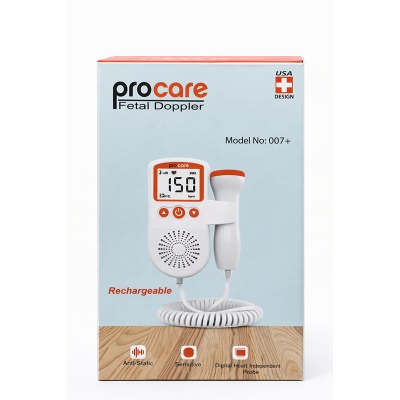 Picture of Procare Fetal Doppler (Model 007+) – Rechargeable Baby Heartbeat Monitor Multicolor