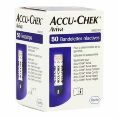 Picture of Accu-Chek Aviva Blood Glucose Test Strips (50 Strips) Multicolor