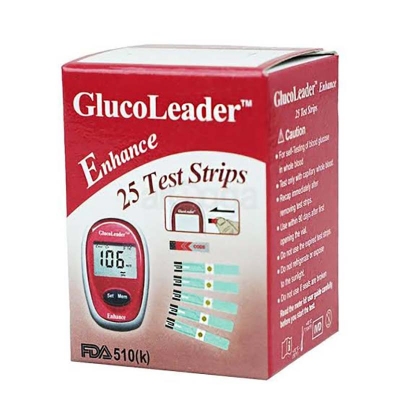 Picture of GlucoLeade Enhance Blood Glucose Test Strips (25 Pcs - Red) Multicolor
