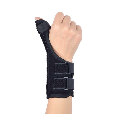 Picture of Thumb Splint & Wrist Brace – Both Wrist Splint and Thumb Splint to Support Sprains, Tendinosis, Tenosynovitis, Fractures or Trigger Thumb, Hand Brace for Carpal Tunnel Light Ash
