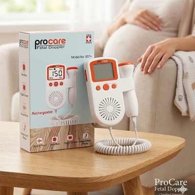 Picture of Portable Fetal Doppler Heartbeat Monitor with in Built Speaker Home Baby Fetal Heart Rate Monitor for Pregnancy New Mom Multicolor