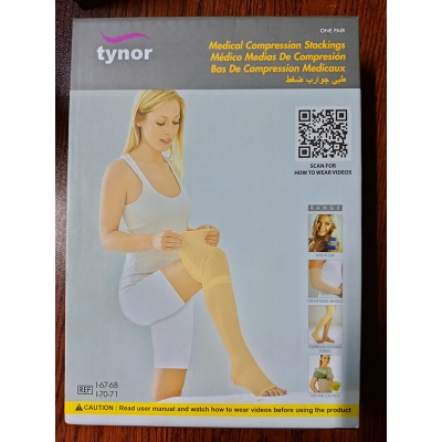 Picture of Tynor Medical Compression Stockings Thigh High  I-70 (Class -2)20-30 Grey