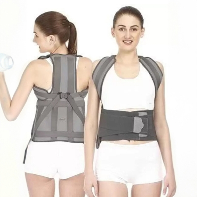 Picture of Posture Corrector Taylor Brace  Dorso Lumbar Spinal Support Belt  Lower and Upper Back Pain Relief  Magnetic Back Brace for Men & Women Grey