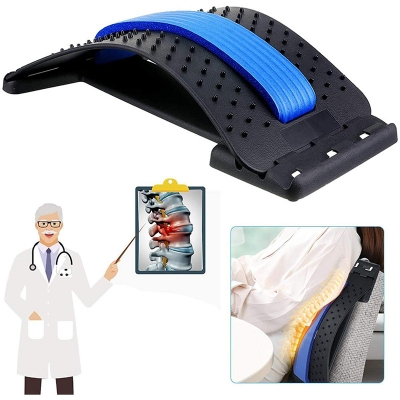 Picture of Back Stretching Device Back Massager for Bed & Chair & Car,Multi-Level Lumbar Support Stretcher Spinal Lower and Upper Muscle Pain Relief 