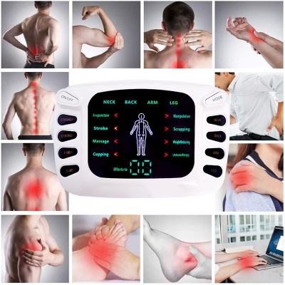 Picture of Ems Massage Tens Machine Physiotherapy Acupuncture Body Muscle Massager Electric Digital Therapy Machine 8 Modes Health Care White