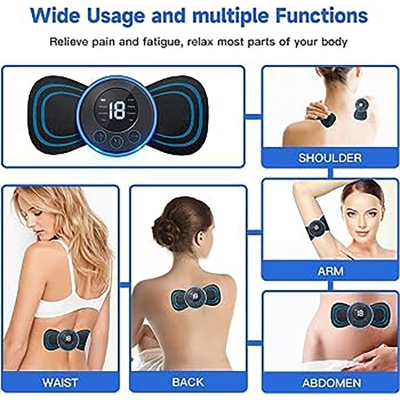 Picture of Neck Rechargeable Massager Electric Neck Massage EMS Cervical Vertebra Massage Patch for Muscle Pain Relief,Support Black