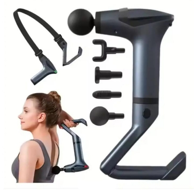 Picture of Professional Portable Motor Deep Tissue Muscle Massage Gun New Design Vibration Stretching Belt for Body Fascia New Design Black