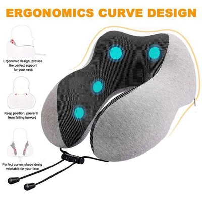 Picture of U Shaped Memory Foam Neck Pillows Soft Travel Pillow Massage Neck Pillow Sleeping Airplane Pillow Cervical Bedding Multicolor