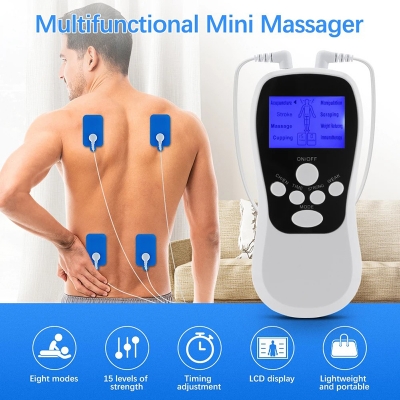 Picture of 8 Mode EMS Electric Herald Tens Machine Acupuncture Body Massage Digital Therapy Massager Muscle Stimulator Electrostimulator 