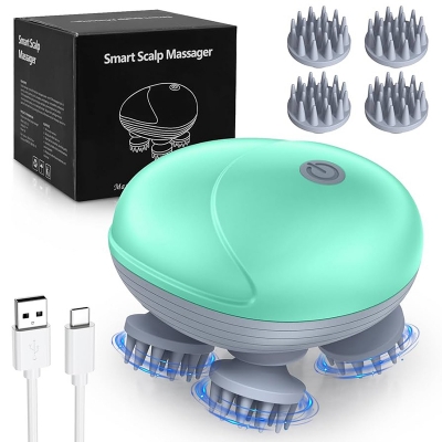 Picture of Electric Scalp Massager, Portable Head Massager with Kneading 96 Massage Nodes, Handheld Head Scratcher Massager for Stress Relax and Pain Relief, Ideal GiftsforWomen,Men 