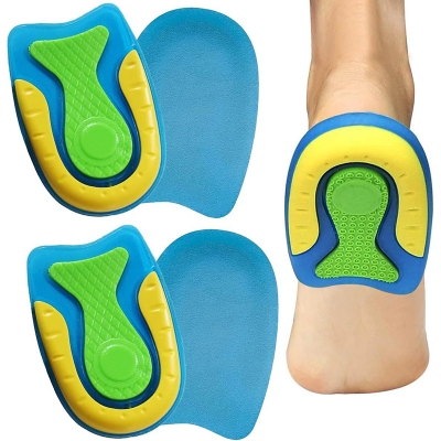 Picture of 1Pairs of Silicone Gel Heel Pads, Heel Spur Inserts, Orthopaedic Heel Cushions, Soft Gel Insoles for Relief from Plantar Fasciitis, Heel Spurs and Achilles Pain 