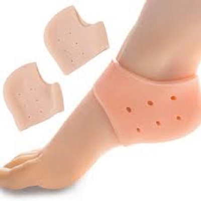 Picture of Heel Protector Protective Sleeve Heel Spur Pads for Relief Plantar Fasciitis Heel Pain Reduce Pressure on Heel 2 pieces Beige