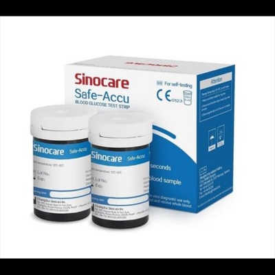 Picture of Sinocare Safe Accu Test Strips, Blood Glucose Sugar Test 25+25 = 50 Pcs Multicolor