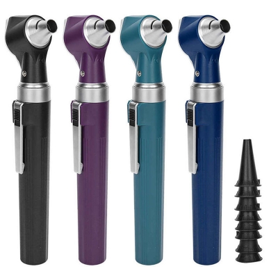 Picture of Professional Diagnostic Kit Ear Care Examination Otoscope Eardrum Endoscope Speculum Home Doctor Ear Cleaner With 8pcs Earmuffs Purple