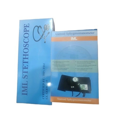Picture of Blood Pressure Machine Monitor Sphygmomanometer- Analog Aneroid BP Machine Set with Stethoscope (IML) Blue