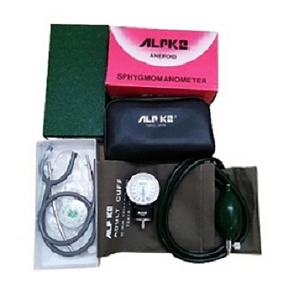Picture of ALPK2 Japan Blood Pressure Monitor Aneroid Sphygmomanometer - Analog BP Machine Set With Stethoscope Green