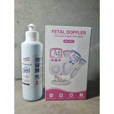 Picture of Fetal doppler Rate Monitor Baby Fetal Sound Heart Detector LCD Display with gel White