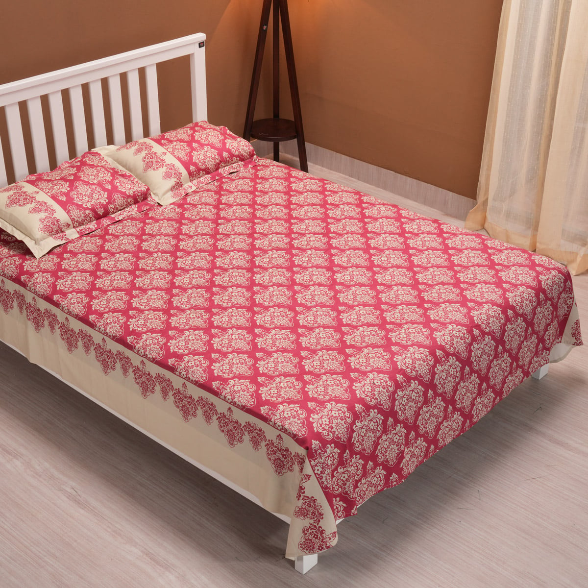 Picture of REGAL Bed Sheet-314 (Roral Tapestry-Cherry Pink)