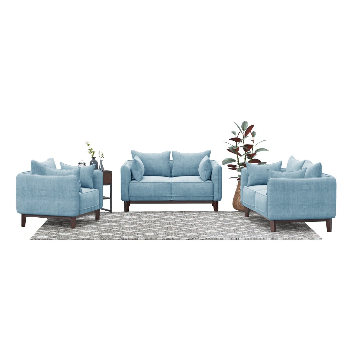 Picture of REGAL Athens Wooden Double Sofa ATHENS-SDC-362-3-1-20(FEBRIC-SF-2119)