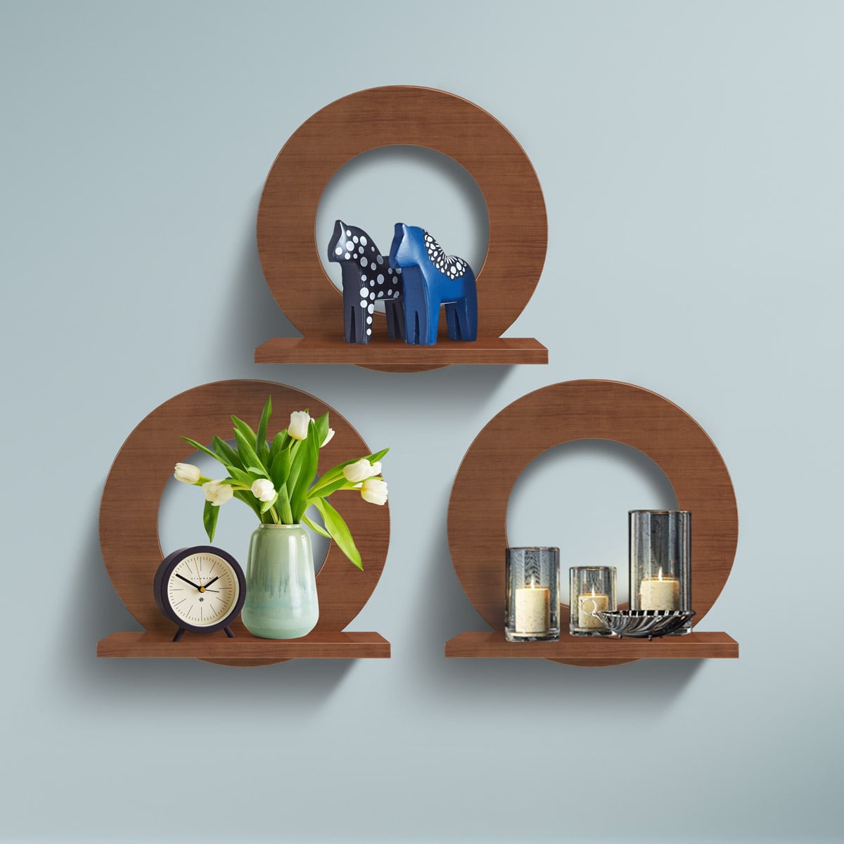 Picture of REGAL Craft Items-HDC-323-WOODEN ROUND HANGING SHELF