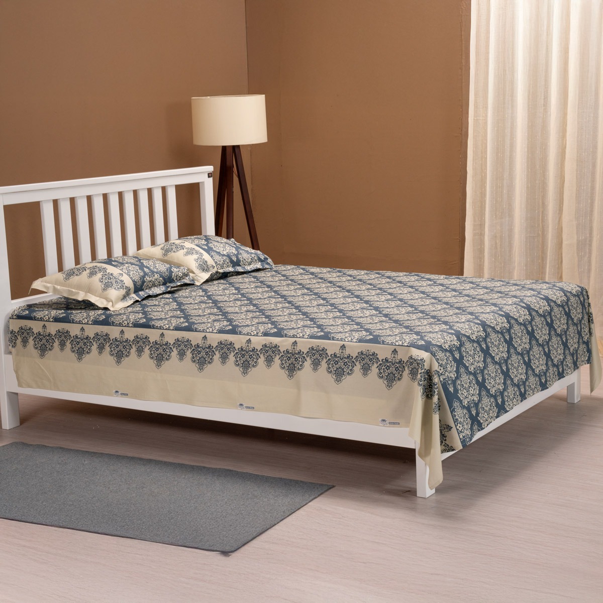 Picture of REGAL Bed Sheet-314 (Roral Tapestry-Ash)