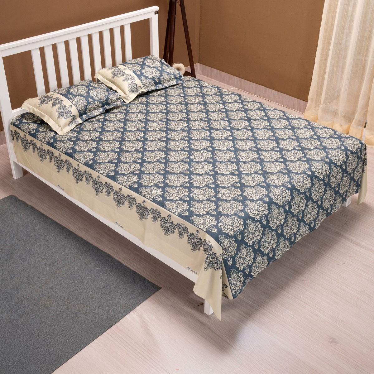 Picture of REGAL Bed Sheet-314 (Roral Tapestry-Ash)