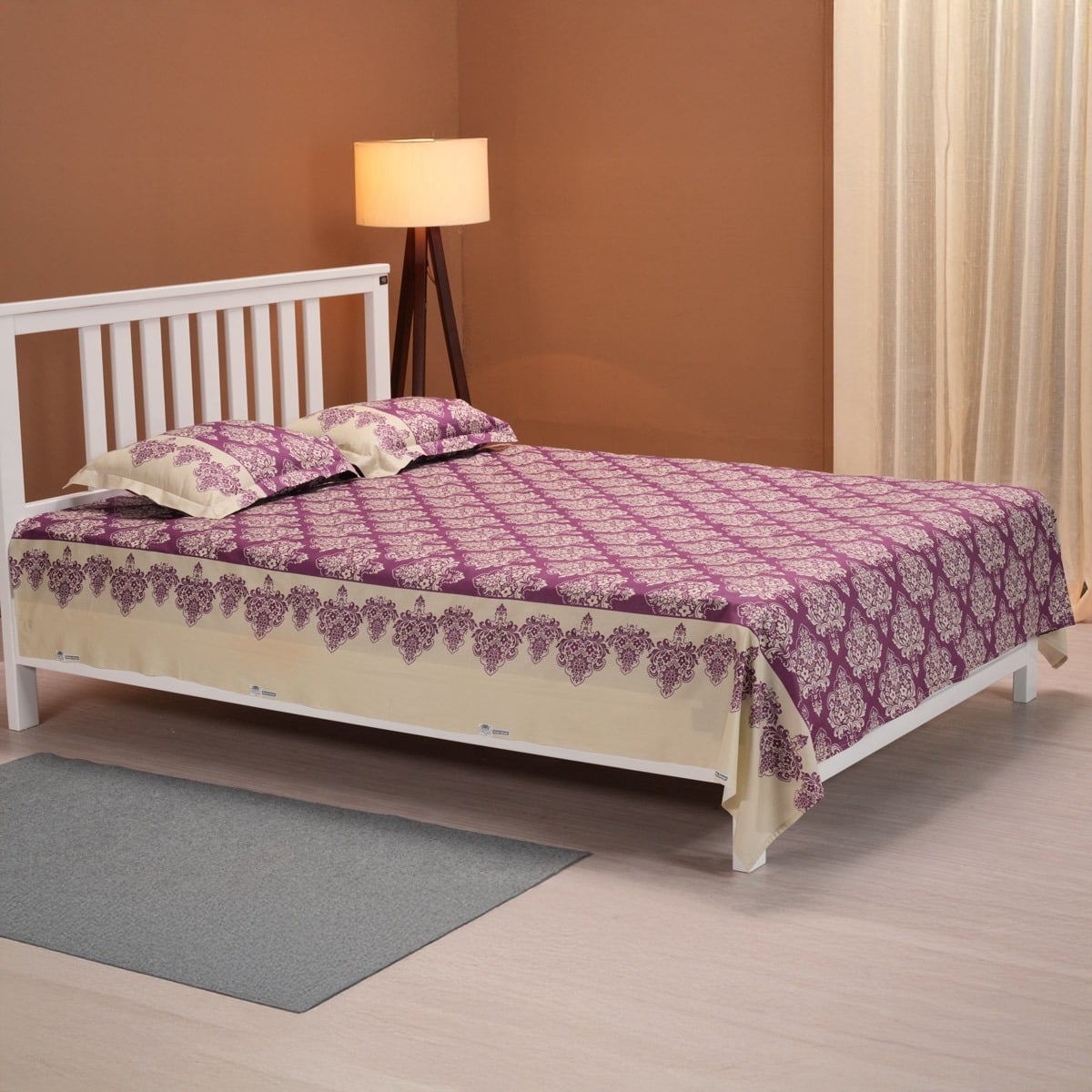 Picture of REGAL Bed Sheet-314 (Roral Tapestry-Purple)