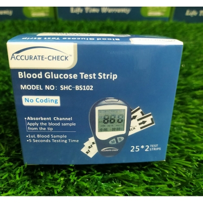 Picture of ACCURATE-CHECK  Blood Glucose Test Strip 25+25=50 strip White