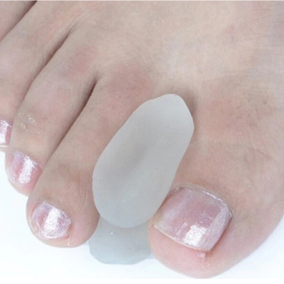 Picture of 2Pcs Silicone Foot Finger Toe Separator Adjuster Hallux Valgus Pedicure Corrector Feet Care Bunion Bone Thumb Valgus Protector White