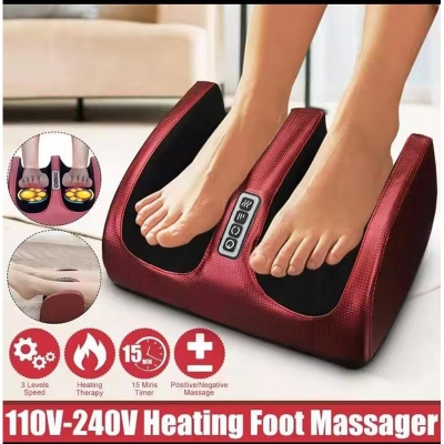 Picture of Electric Foot Massager Heating Therapy Hot Compression Shiatsu Kneading Roller Muscle Relaxation Pain Relief Foot Spa Machine Multicolor