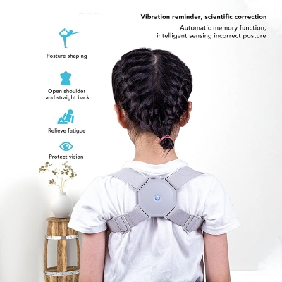 Picture of Posture Corrector, Smart Sensing Vibration Warning Rechargeable Ergonomic Comfortable Adjustable Back Back Support for Women and Men Multicolor